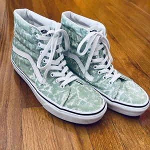 Vans Washed Sk8-Hi Sneakers - womens 8/mens 6.5 - Celadon green-tru white